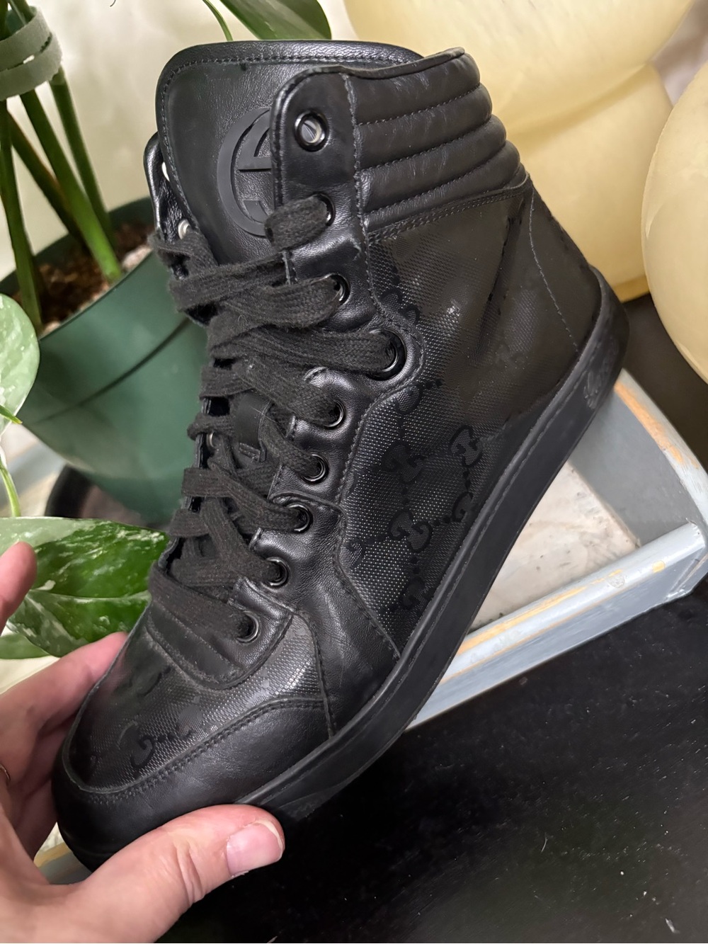 Gucci GG Imprime Black High Top Sneaker 224778 - Picture 7 of 10